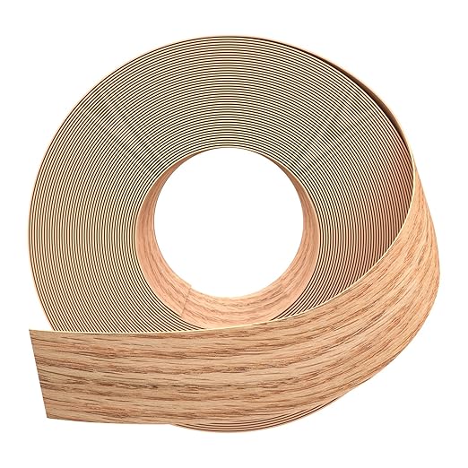 GSCIT Club Red Oak Edge Banding, 2 inch x 25ft roll of Veneer Edge Banding Preglued Flexible, Real Wood Tape Banding