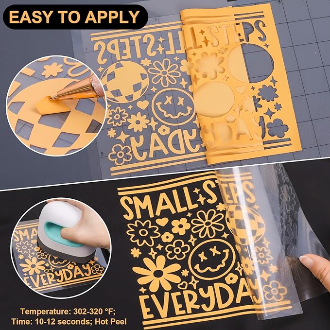VINYL FROG Heat Transfer Vinyl Roll HTV Vinyl - 12" x12ft Pale Orange Iron on Vinyl for T-Shirts, Heat Press Vinyl for DIY Craft Designs (Pale Orange)