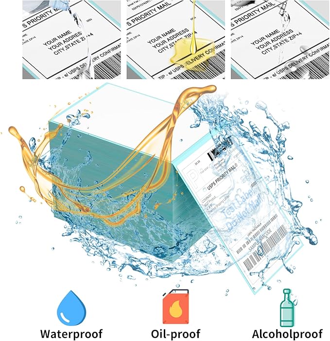 9527 Product Fanfold 4 x 6 Direct Thermal Labels with Blue Background Paper Perforated Shipping Labels for Thermal Printers, 1000 Label per Stack, 1 Stack