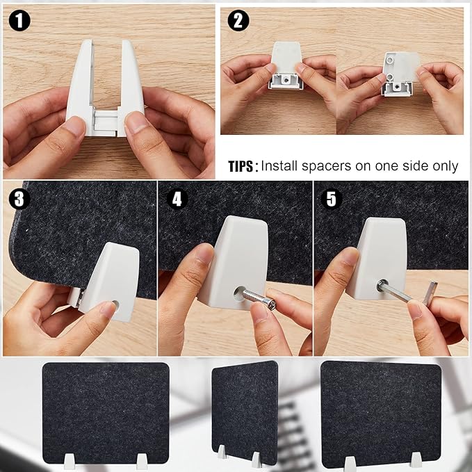 4 Pcs Acoustic Desk Divider Desktop Privacy Panel 16 x 20 Inch Divider for Desk Cubicle Office Desk Separator Panel Sound Absorbing Noise Reducing Tabletop Divider for Visual Distractions