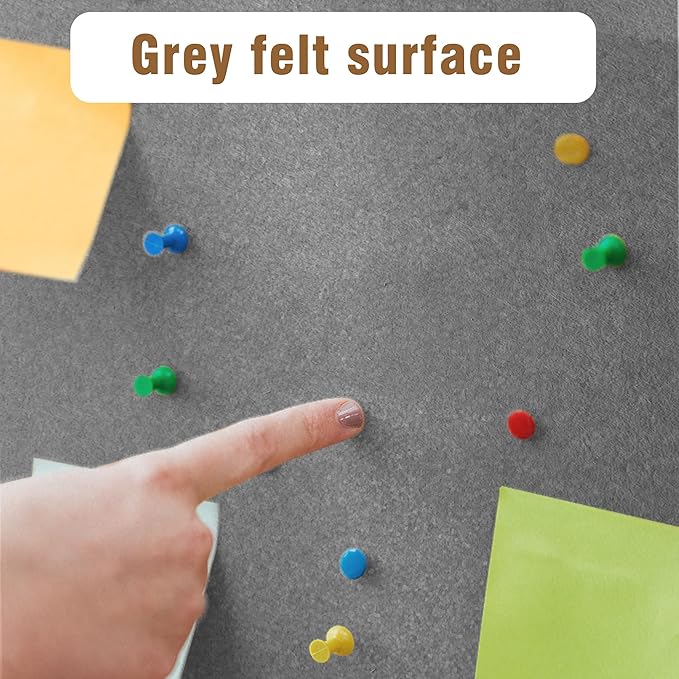 26"x20" Enclosed Bulletin Board, Outdoor Lockable Weather-Resistant Aluminum Cork Noticeboard for School & Office, Black Frame w/Grey Flet