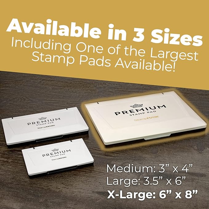 Premium Stamp Pad Extra Large Size 6" x 8" - for Traditional Rubber Stamps - Felt Pad Dark Yellow Color