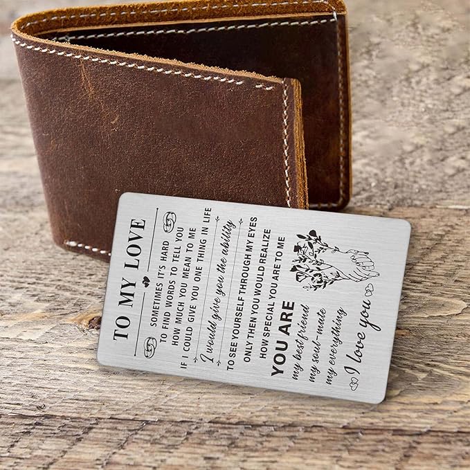 Resdink I Love You Gifts for Her Women, Romantic Wedding Anniversary Card for Girlfriend Wife, Female Love Valentines Day Birthday Gifts Card Woman Mini Note from Husband Boyfriend