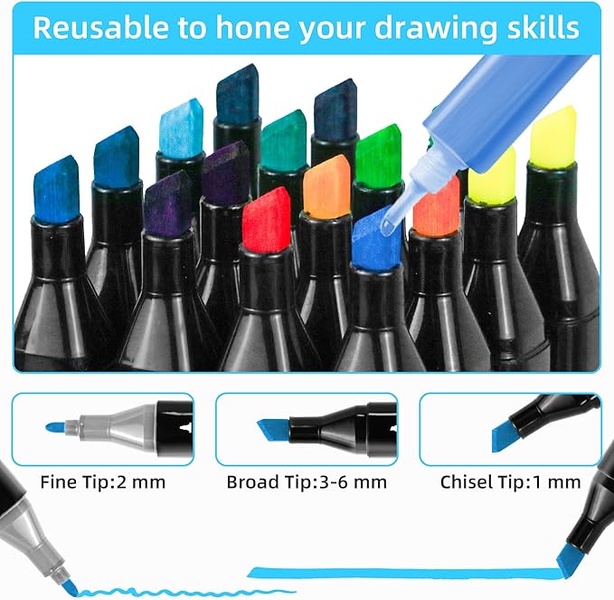 Alcohol Markers, 120 Colors Dual Tip Art Markers, Drawing & Coloring for Kids & Adults