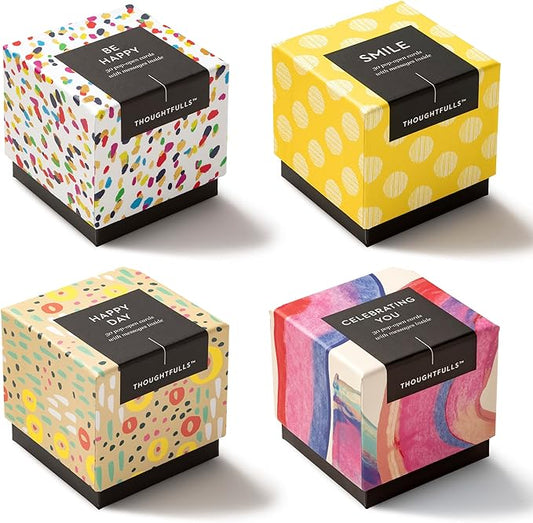 Compendium ThoughtFulls Pop-Open Cards — 4-Pack of Celebrating You, Be Happy, Happy Day, Smile — 120 Pop-Open Cards, Each with a Different Message Inside