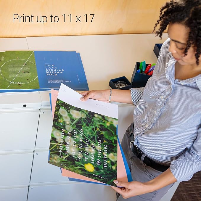 HP OfficeJet Pro 7740 Wide Format All-in-One Color Printer with Wireless Printing, Works with Alexa (G5J38A), White/Black