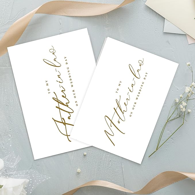LADY&HOME Set of 2 Wedding Day Cards to Father-in-law and Mother-in-law,To My Father-in-law and Mother-in-law on My Wedding Day Card (C2:Father-in-law & Mother-in-law)