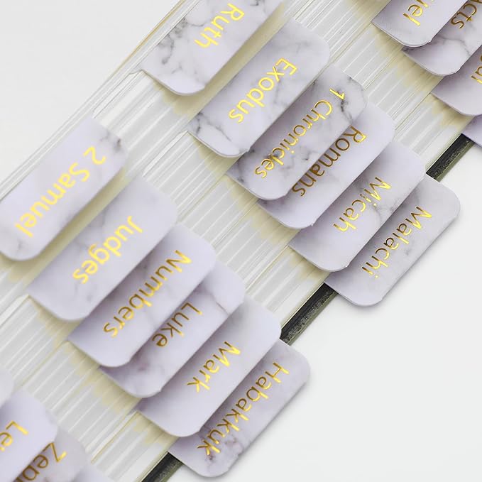 Mr. Pen- Bible Tabs, 75 Tabs, Marble Design, Gold Foil Lettering, Laminated Bible Tabs for Women and Men, Bible Tabs for Study Bible Index Tabs, Bible Book Tabs, Bible Labels Tabs