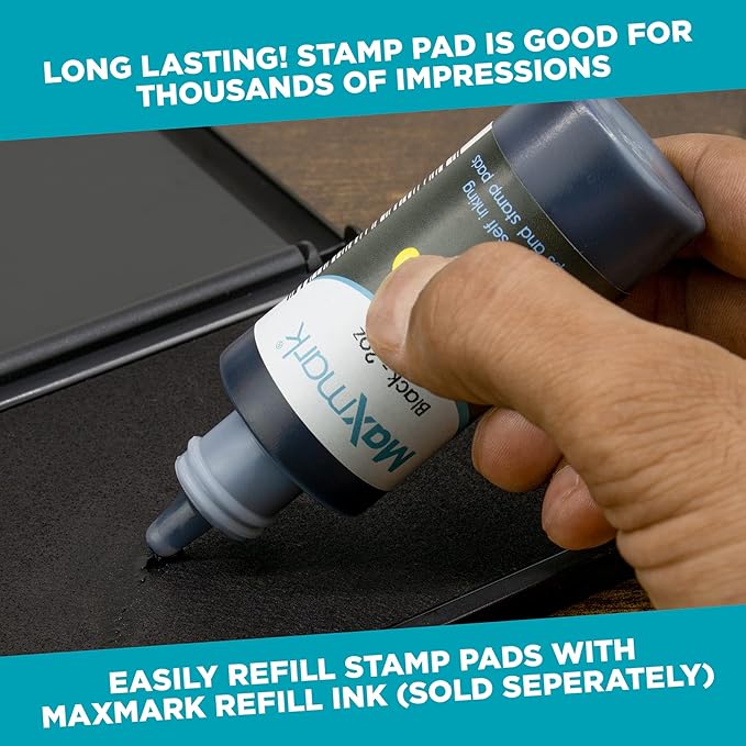 MaxMark Large Red Stamp Pad - 4-1/4" by 7-1/4" - Premium Quality Felt Pad