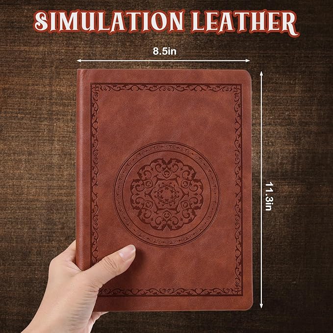 2025 Leather Vintage Journal Notebook,300 Pages,Leather Softcover Lined Journal Notebooks for Women Men,Notebook Journals for Writing Travel,Business,Office,8.5'' X 11.3''