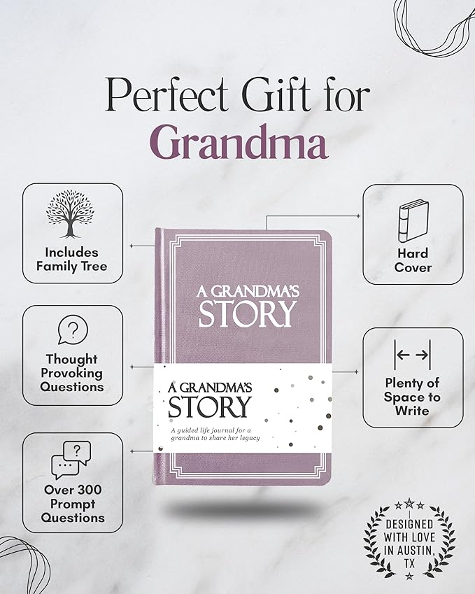 Grandma's Life Story Journal (Hardcover): A Meaningful Keepsake for Grandma to Share Her Journey & Memories, Book Includes 250+ Prompt Questions, Sentimental Gift for Mother's Day, Birthday, Christmas