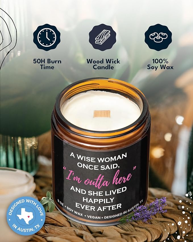 Funny Retirement/Divorce Candle, Cool Retirement Gifts For Women, Divorce Gifts For Women, Best Retirement Gifts For Women, Farewell Gifts For Colleagues Coworker Teacher, Happy Retirement Gifts Ideas