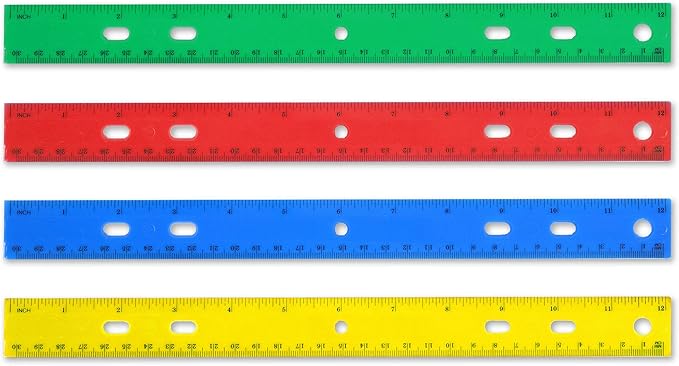 24 Pack Rulers Bulk for Classroom Supplies, Kids | 12 Inch Rulers with Imperial (US Inches) and Metric (CM/Millimeter) Measure for Teachers, Students