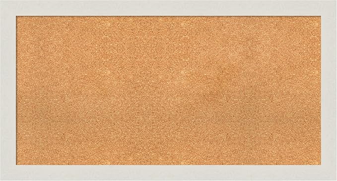 Amanti Art Natural Cork Board for Wall, 23x43 Vision Board with White Frame, Large Corkboard Office Decor for Home Organization, Country Rustic Corkboard Pinboard to Display Items for Home