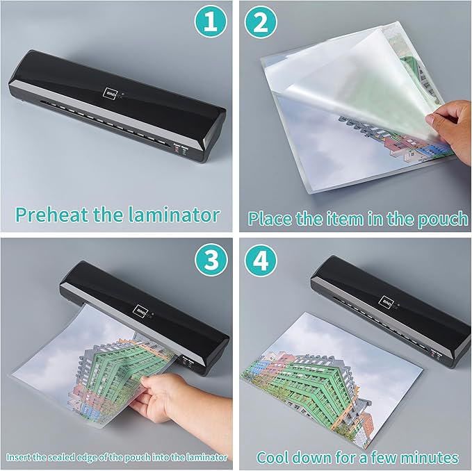 Binditek 400 Pack 3 Mil Thermal Laminating Pouches, 9x11.5 Inches Laminating Sheets, for Letter Size, Ultra Clear, Glossy, Hold 8.5x11 Inches, Heat Seal, School Office Supplies