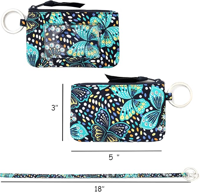 WONDERFUL FLOWER Lanyard Wallet, ID Holder with Lanyard, ID Wallet with Lanyard, Keychain Wallet for Women