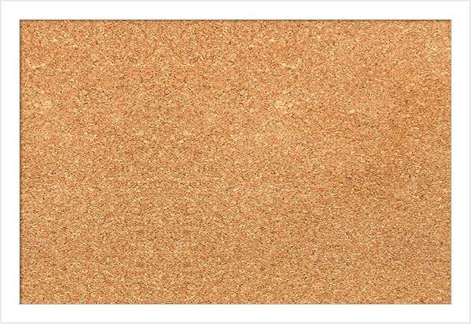 Amanti Art Natural Cork Board for Wall, 13x19 Vision Board with White Frame, Small Corkboard Office Decor for Home Organization, Modern Corkboard Pinboard to Display Items for Home Organization in