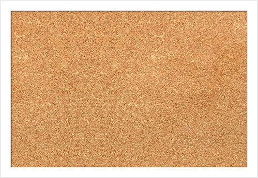 Amanti Art Natural Cork Board for Wall, 13x19 Vision Board with White Frame, Small Corkboard Office Decor for Home Organization, Modern Corkboard Pinboard to Display Items for Home Organization in