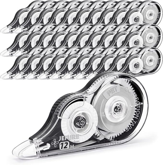 30 Pcs Correction Tape, 39.37 Ft White Wrong Out Tear-Resistant Bulk, Instant Corrections Easy to Use Applicator for School, Office, Note Taking, Journal (Tape Width 0.2 in，Clear)