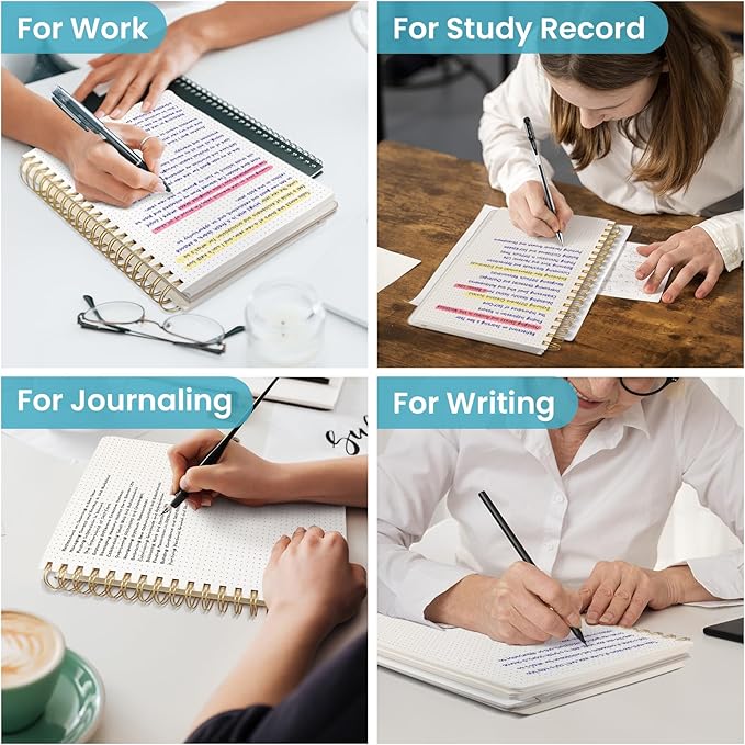 Spiral Dotted Notebook Journal for Work, 300 Pages, Thick B5 (7.1"x10") Bullet Dotted Journal for Women & Writing, Hardcover Notebook for Note Taking, Perfect for Work School Note Taking Business, Color Splash