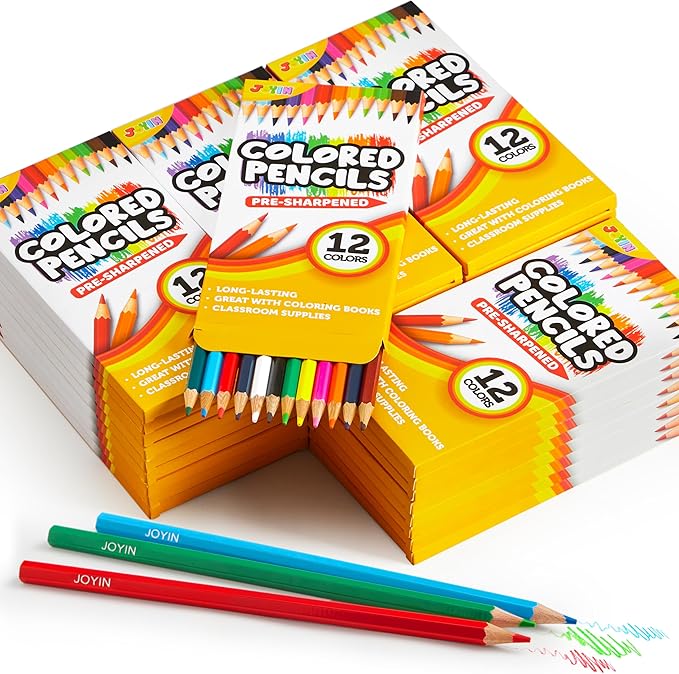 JOYIN 432 Count Colored Pencils Bulk, Colored Pencils for Kids 3+, 12 Colors, 36 Packs, Pre-sharpened Coloring Art Supplies, School Supplies