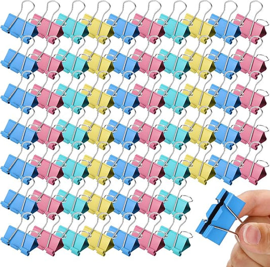 300 Pcs Medium Binder Clips Paper Clips Office Supplies Paper Clamps for Teachers Students School Office Business Paperwork Supplies (Assorted Colors, 1.25 Inch)
