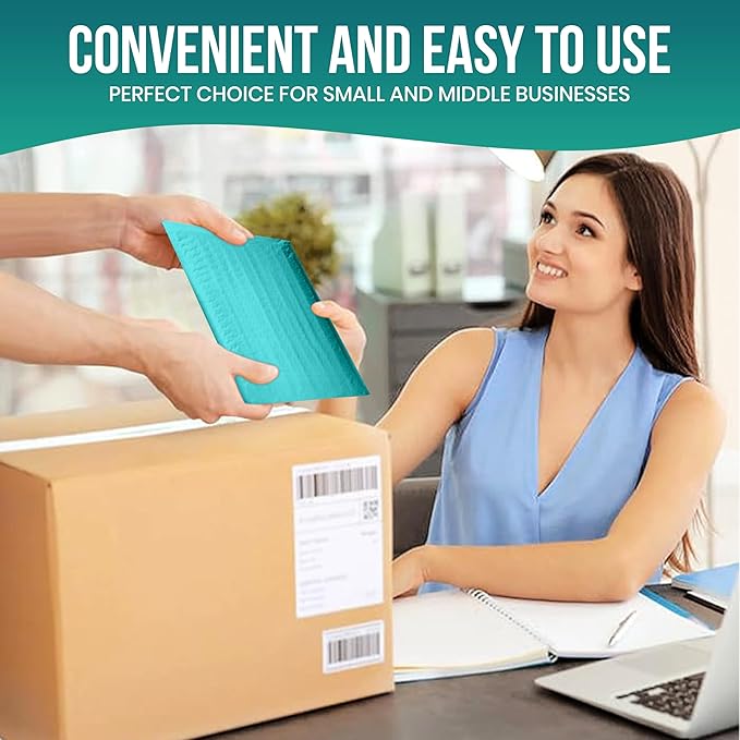 Levex - #2 8.5" x 12" [10 Pack] Teal Poly Bubble Mailers, Padded Envelope Mailers, Packing Envelope & Mailing Bags for Shipping