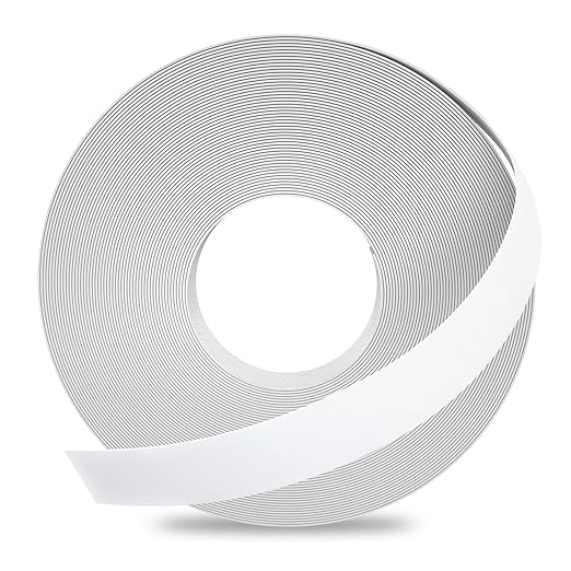 GSCIT Club Melamine Edge Banding, 3/4 inch x 25ft (19mm x 7.6m) White Edge Banding with Hot Melt Adhesive Pre-glued Cabinet Edge Banding Flexible White Veneer Edging for Plywood Furniture Table