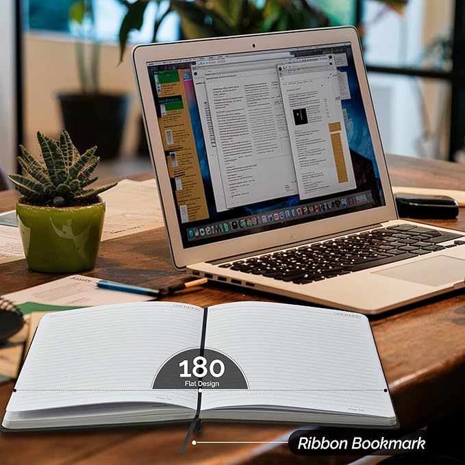 Nextnoid Hardcover Lined Journal Notebook - 120 GSM Thick Paper, Medium A5(5.7" x 8.3"), 160 Pages - Perfect For Writing, Journaling and Note-Taking (Brown,Ruled)