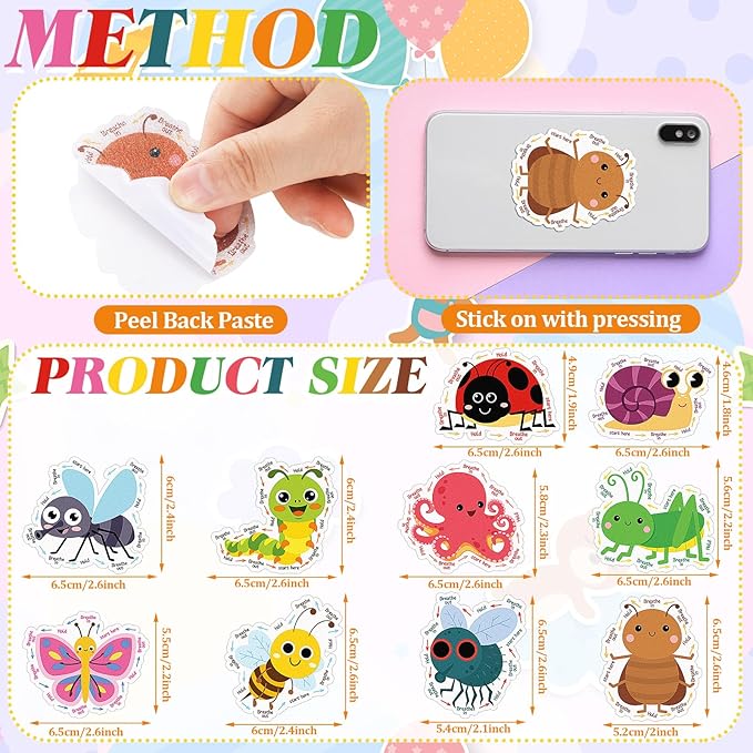 80 Pcs Anxiety Sensory Stickers with Inspirational Quotes Calm Textured Strips Relief Mental Health Stickers School Office Adhesive Sensory Tape Anti Stress Toys for Adults Teens (Retro)