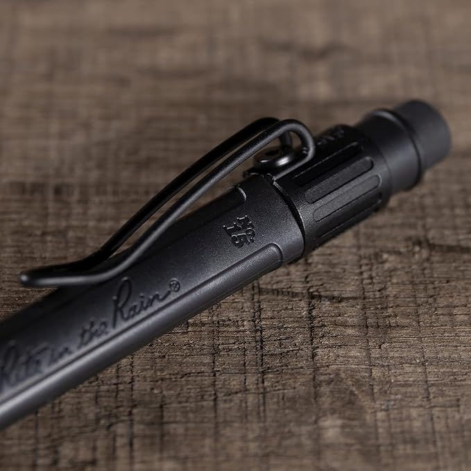 Rite in the Rain Weatherproof Mechanical Pencil, Black Barrel, 1.3mm Dark Lead, 12 lead refills (No. BK15)