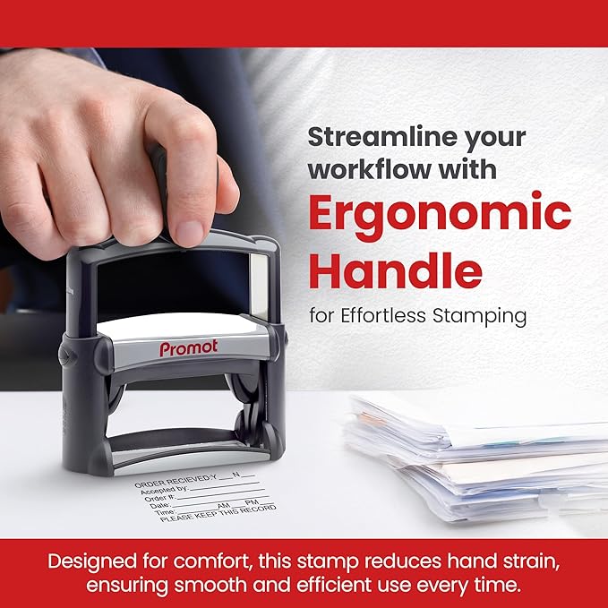 Promot Large Professional Stainless Steel Stainless Steel Self Inking 6 Lines Custom Stamp - Personalized Office Stamp