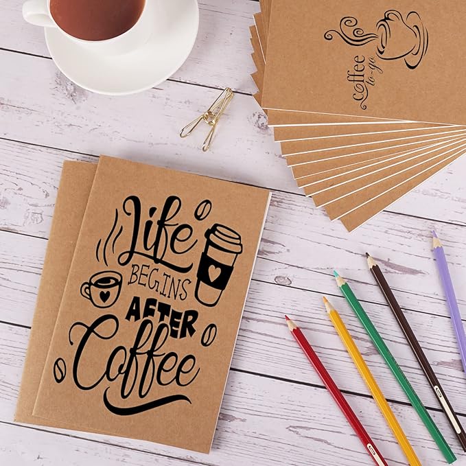 EOOUT 80pcs Kraft Notebooks for Kids, Blank Journals Bulk, Sketch Books, 60 Pages Composition Notebook, 80gsm, 8.3x5.5 Inches, Travel Journal Set, for Travelers, Students and Office Supplies