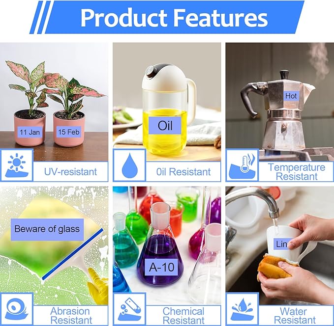 6PK Compatible for Brother P-Touch Label Maker Tape TZe-551 TZ-551 TZe551 TZ551 Black on Blue 24mm 0.94 inch 1'' x 26.2ft Laminated TZe TZ Label Tape for PT-2500PC PT-2600 PT-2610 PT-2700