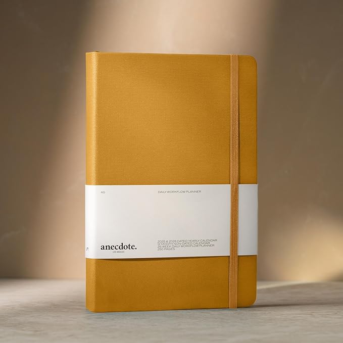 Anecdote 2025-2026 Planner: A Monthly, Weekly & Daily Planner 2025-2026 for Planning Your Success - A5 Size Hardcover Start Anytime and Achieve your Goals - Mustard