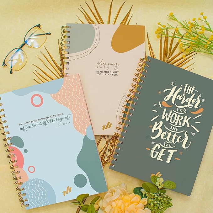 3-Pack Spiral Notebook - 10.25" x 7.25" 3 Subject Notebook, College Ruled Notebook, B5 Journaling Notebooks,100 GSM Notebook with Divider, 300-Page Notebooks for School, School Supplies