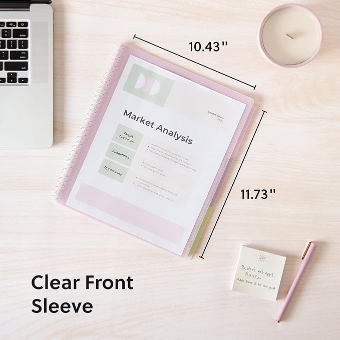 Smead Poly Project Organizer, 6 Tabs, 12 Pockets, Letter Size, Pastel (89208) (Pack of 1)