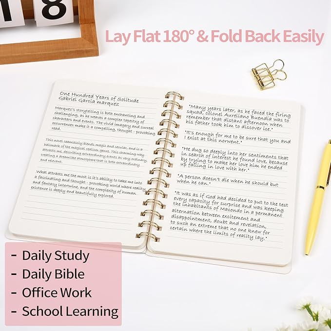 Lined Spiral Notebook College Ruled A5 Journal Book for Note Taking, 160 Pages Writing Journal for Office and Home School Supplies 5.75x8.125 inch - LightGrey