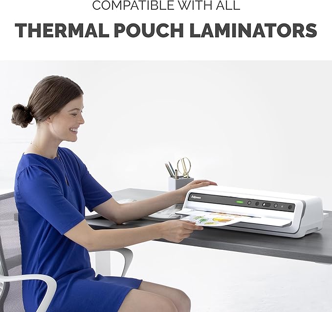 Fellowes Thermal Laminating Pouches, Letter Size Sheets, 3mil, 300 Pack, Clear (5247101)
