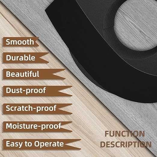 GSCIT Club Black Edge Banding, 3/4 inch x 10ft Melamine Edge Banding with Hot Melt Adhesive Preglued Cabinet Edge Banding Flexible Black Veneer Edging