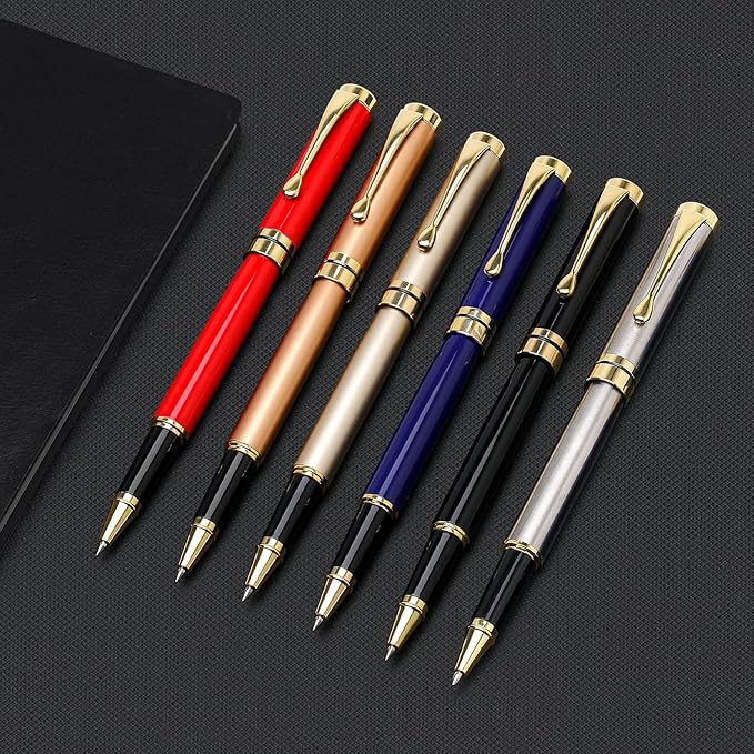 YIVONKA Luxury Ballpoint Pens Best Ball Pen Gift Set for Men & Women Professional Executive Office Nice BallPens Classy Gift Box Ballpoint Black Refill Line width 0.5mm (Black Gold)