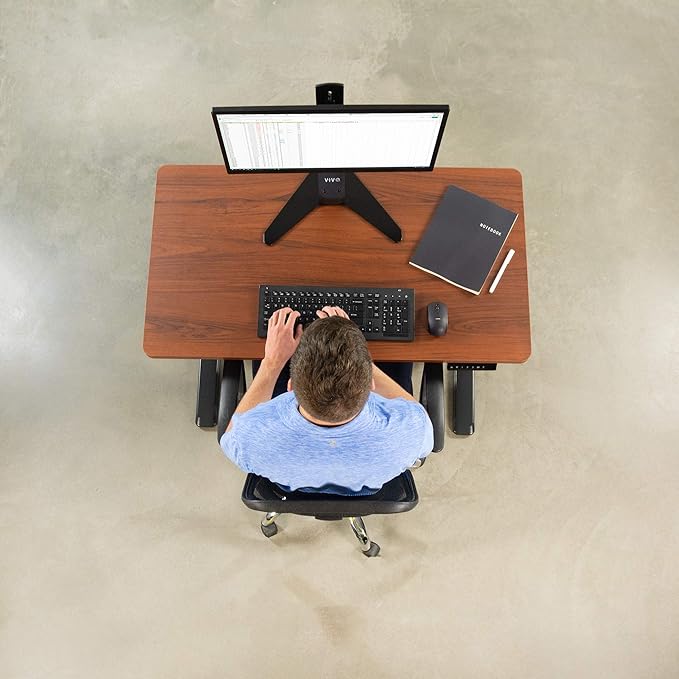 VIVO Dark Walnut 43 x 24 inch Universal Solid One-Piece Table Top for Standard and Sit to Stand Height Adjustable Home and Office Desk Frames, DESK-TOP43D
