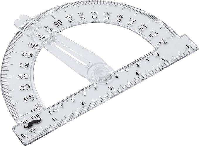 Mr. Pen- Protractor, 6 Inches Protractor with Swing Arm, Pack of 3