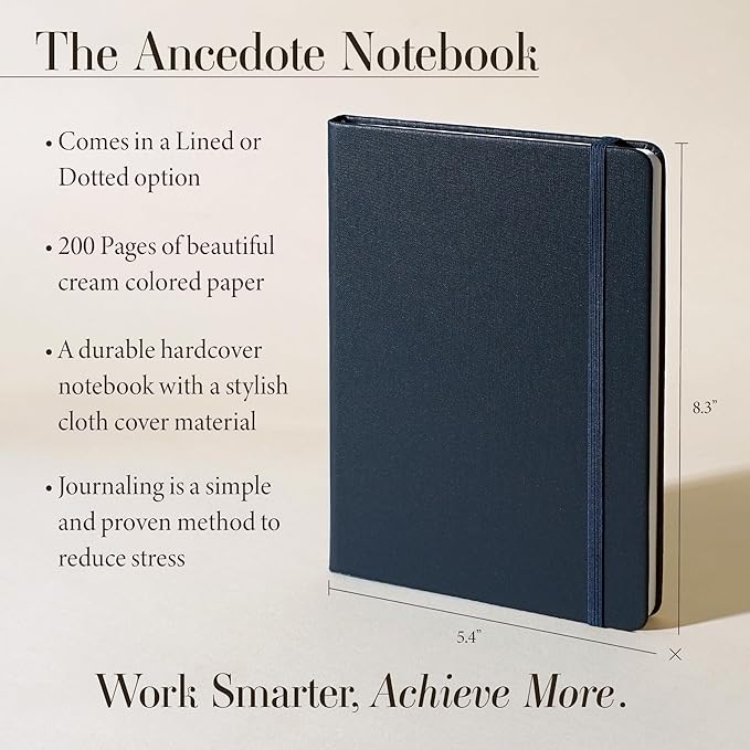 Hardcover Ruled Journal with Thick 100 gsm College Ruled Paper A5 size (8.3 inches x 5.4 inches) - Daily Writing Notebook Journal for Travel, School and Office Use - Diary Journal for Women and Men - Ink Blue