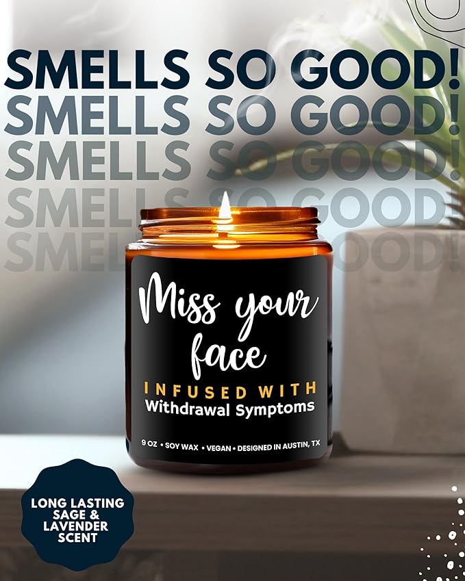 Funny Friendship Candle, Fun Gifts for Women Friends, Funny Gifts for Friendship Gifts Funny Gifts for Women Friends, Funny Friend Gifts for Women & Men, I Miss Your Face Candle, Fun Birthday Gifts