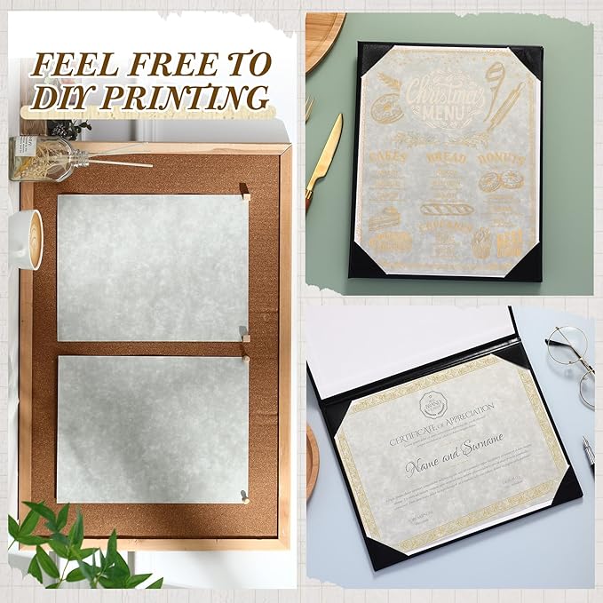 Epakh 200 Pcs Old Age Parchment Paper 8.5 x 11 Inch Standard Letter Vintage Colored Old Parchment Semblance Double Side Printing Paper (Dove Gray)