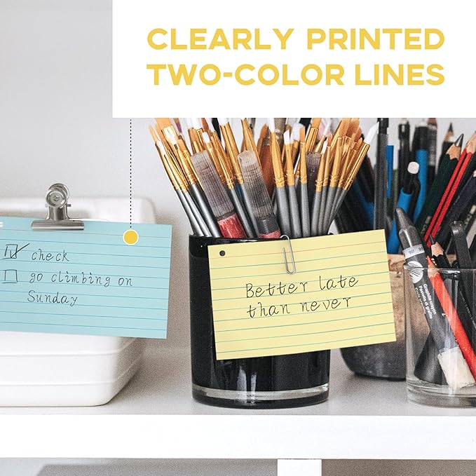 500PCS 3x5 Colored Index Cards with Ring Ruled-Goefun Lined Note Cards 3 x 5 Color Flashcards with Ring for Studying, Note Taking, To Do List