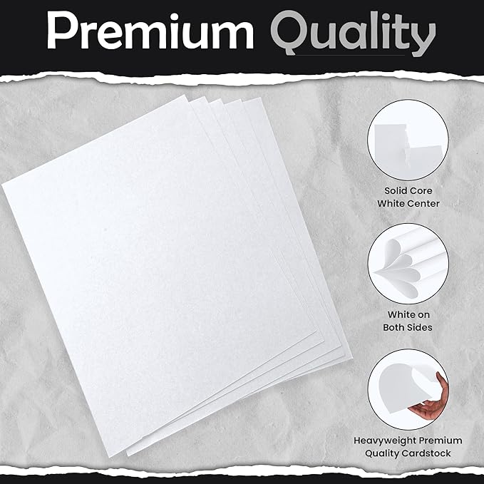SANZIX 120 Sheets White Cardstock 5" x 7" - 80 Lbs/220 GSM, Laser & Inkjet Printer Compatible Invitation Paper | 5x7 Cardstock Paper for Printing | Invitation cards, Postcards, Note Cards