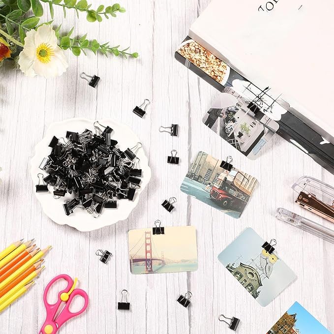 Jetec 500 Pieces 0. 6 Inch Black Binder Clips Bulk Small Paper Clamps Metal Paper Clips for Teachers Students Classroom Business Office and School Office Supplies