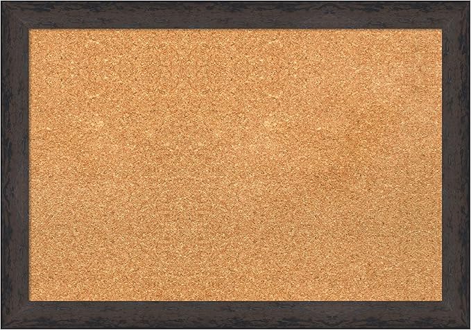 Amanti Art Natural Cork Board for Wall, 19x27 Vision Board with Black Wood Frame, Medium Corkboard Office Decor for Home Organization, Modern Contemporary Corkboard Pinboard to display items for home